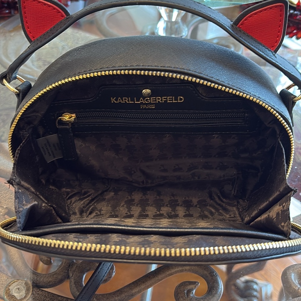 Karl Lagerfeld Black Saffiano Leather Cat
Crossbody Bag - Picture 7 of 11